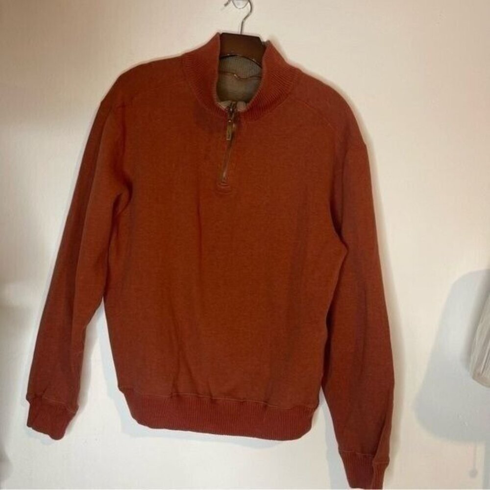 Men's Orange Pullover Sweater - Picture 2 of 4